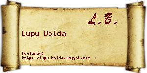 Lupu Bolda névjegykártya